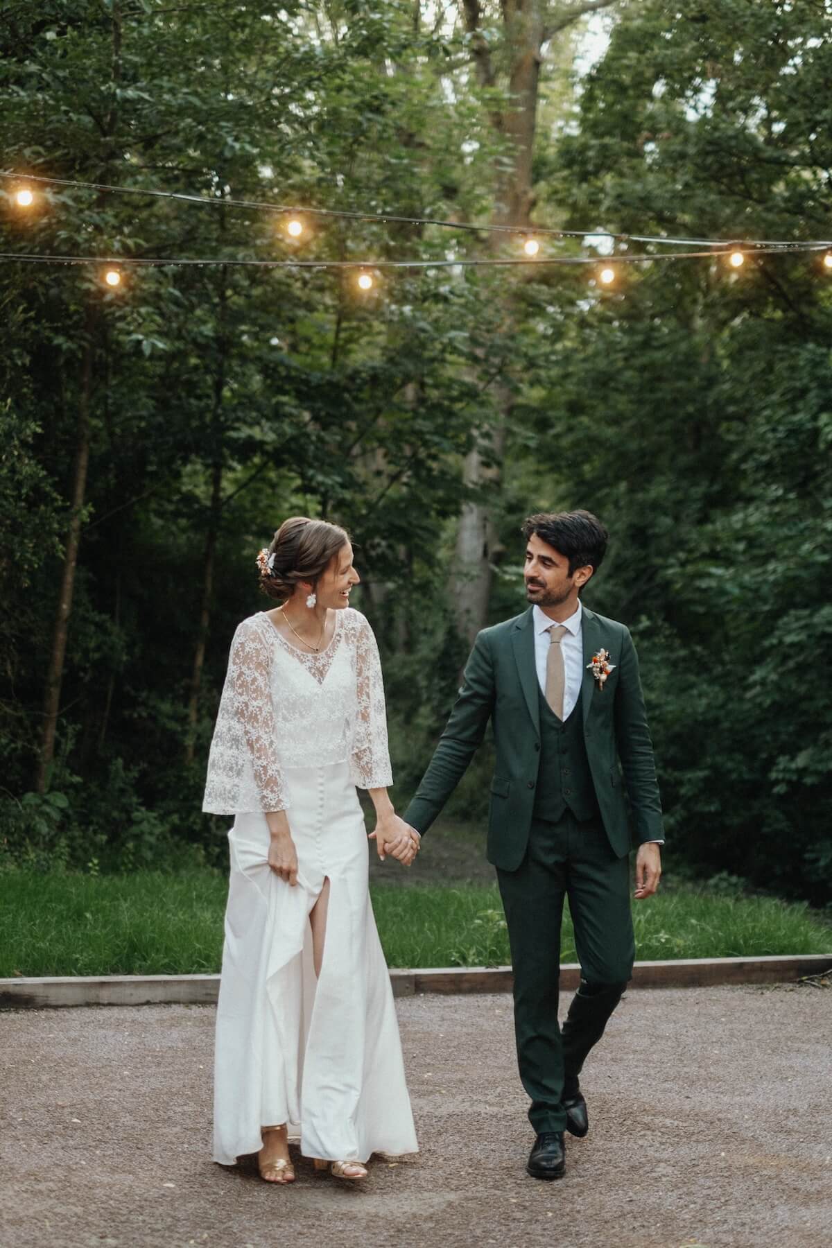 Costume de mariage 3 pièces vert assorti sur mesure Atelier Blatin Clermont-Ferrand