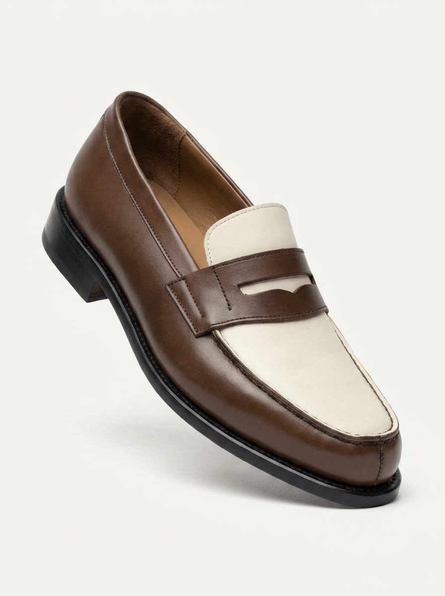 Mocassin penny bicolore sur mesure