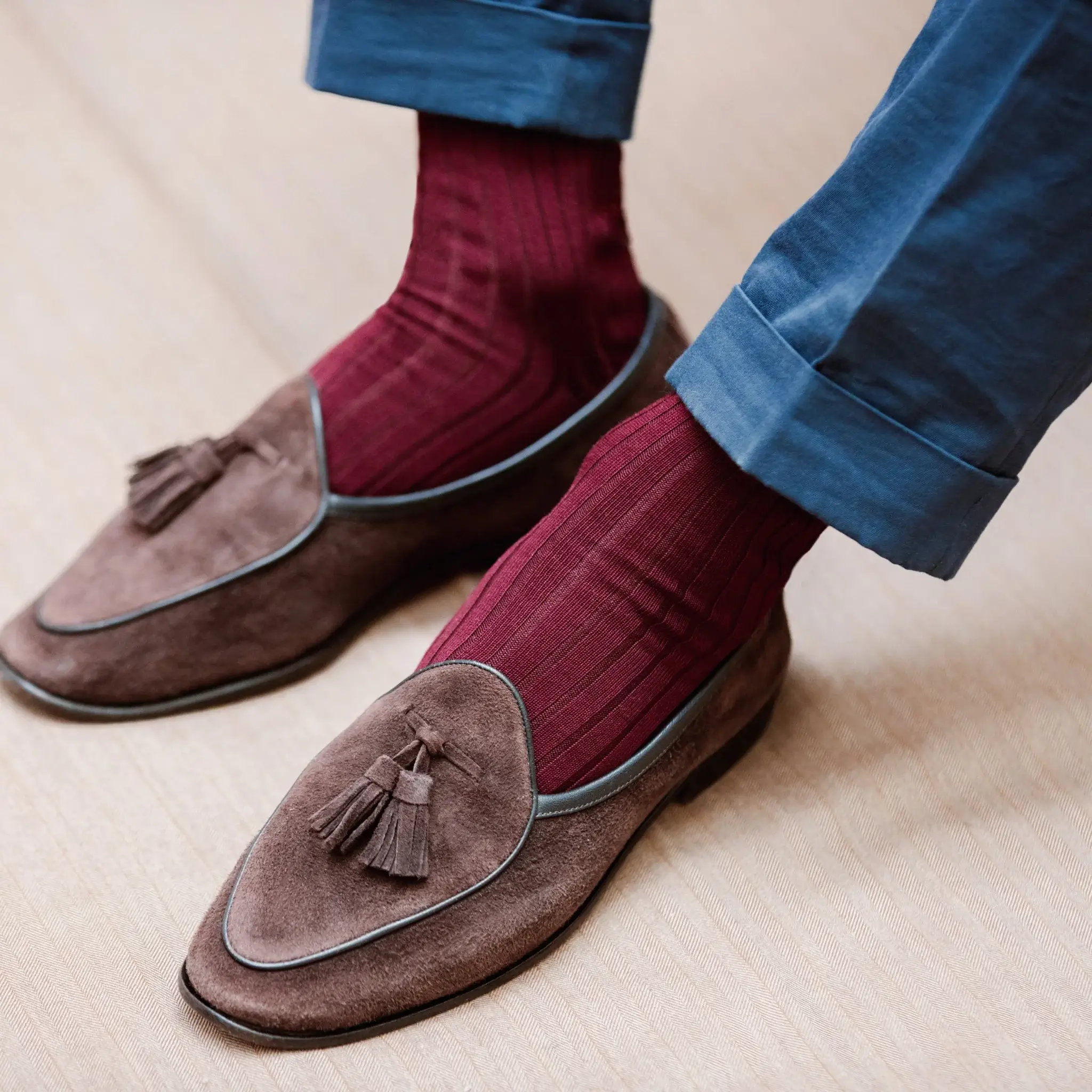 Chaussettes bordeaux