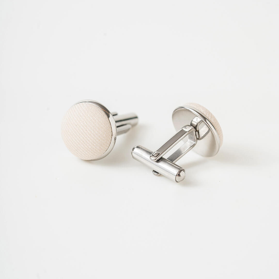 Boutons de manchette laine nude beige