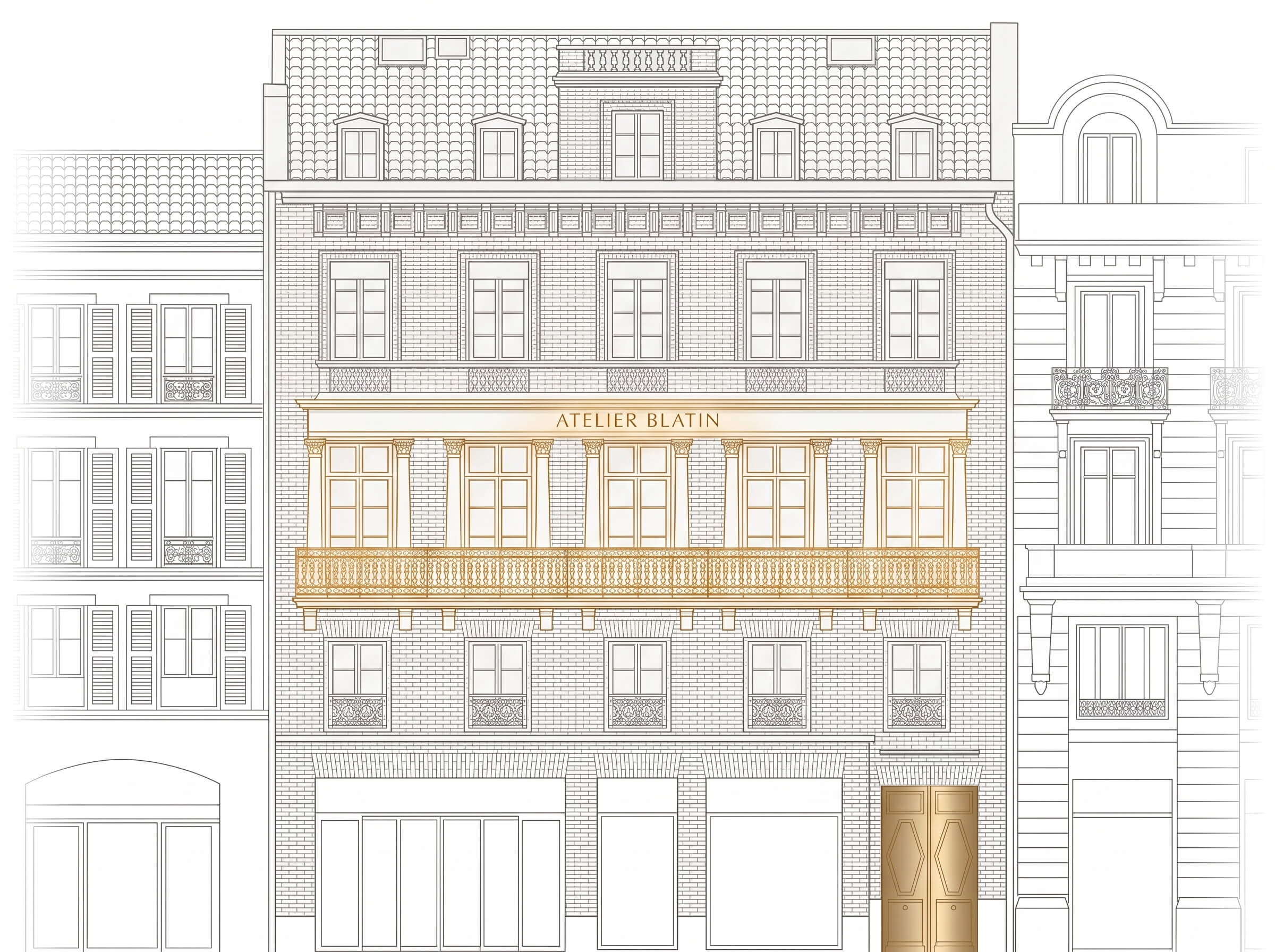 Illustration de la façade du showroom Atelier Blatin à Toulouse, 19 Rue Lafayette