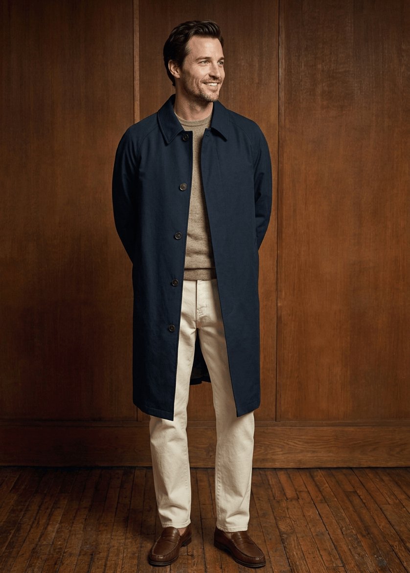Car coat bleu marine sur mesure Atelier Blatin