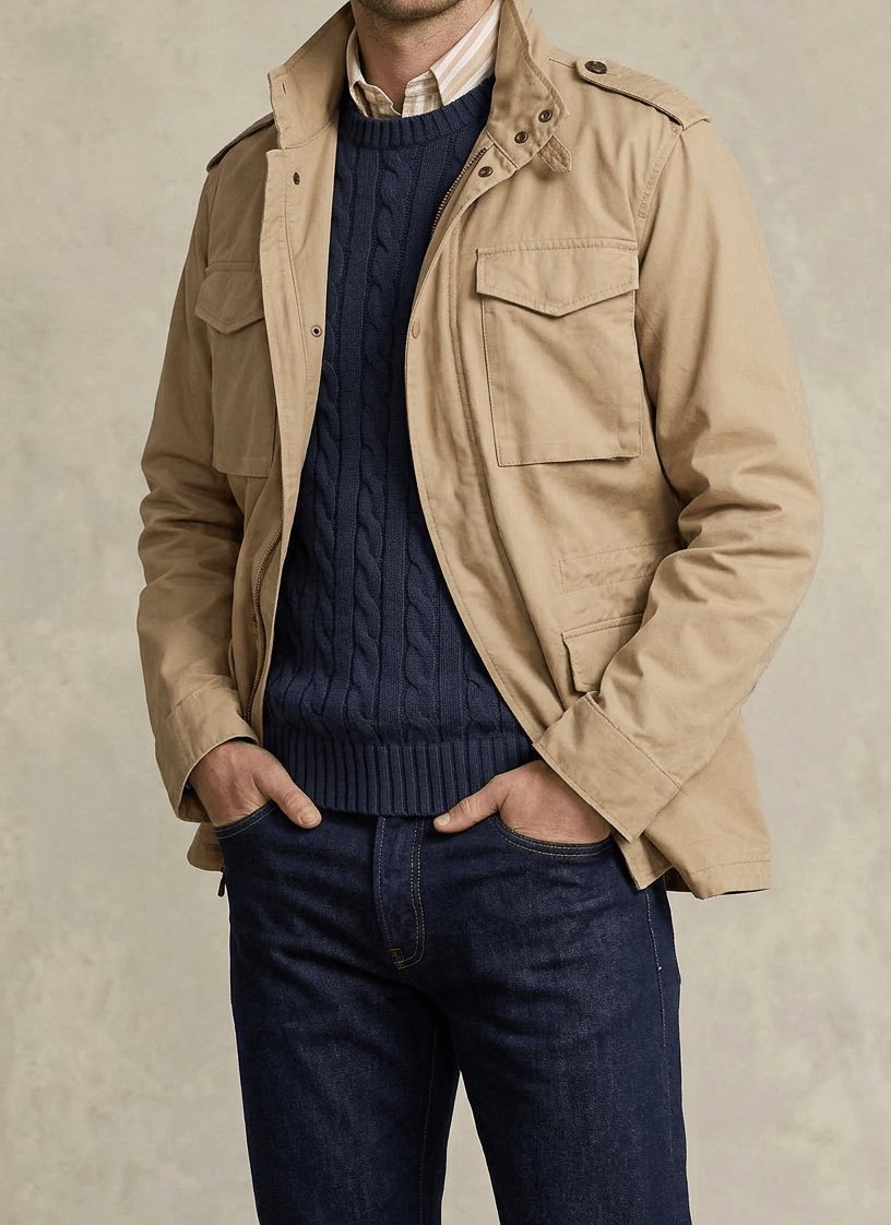 Field jacket sur mesure en coton robuste, Atelier Blatin