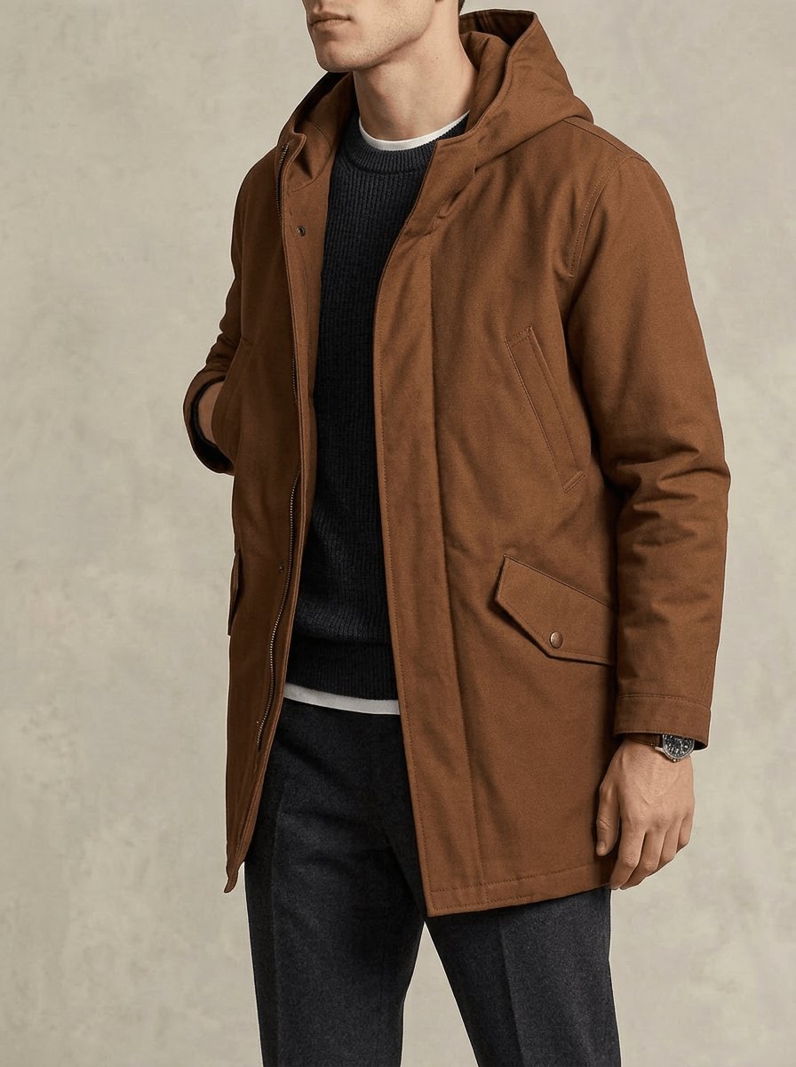 Parka sur mesure à capuche et doublure chaude, Atelier Blatin