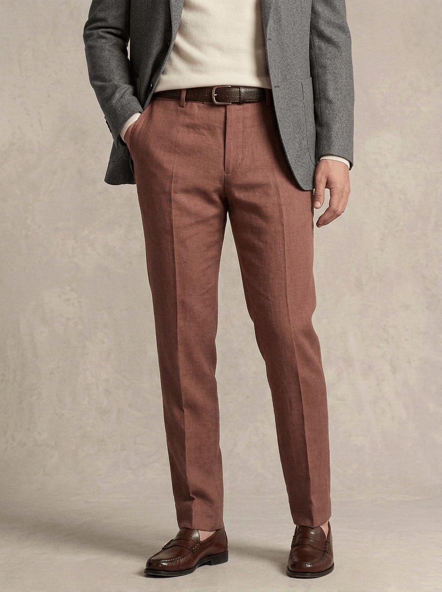 Pantalon terracotta en laine sur mesure Atelier Blatin