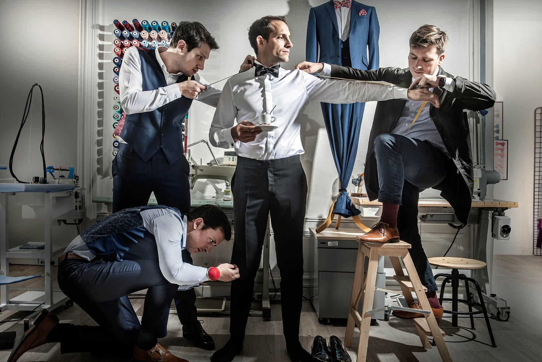 Renaud Lavillenie en essayage chez Atelier Blatin